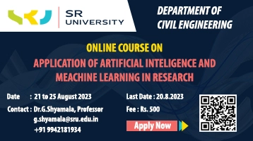 ONLINE COURSE ON APPLICATION OF AI & ML IN RESEARCH, SR University