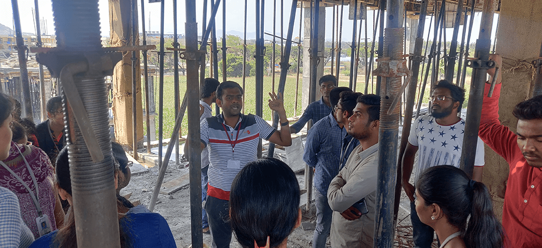 Industrial visit, site construction, Centre for Construction Methods and Materials, SR University, 