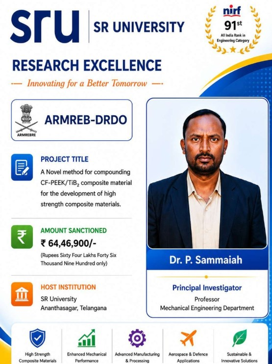 Prof. Pulla Sammaiah — ARMREB–DRDO research project