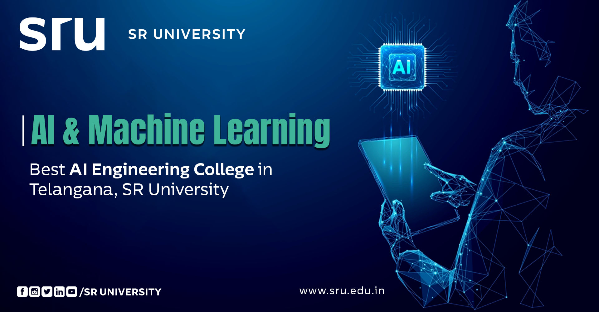 Students learning Artificial Intelligence and Machine Learning technologies in advanced computer labs at SR University, Telangana.